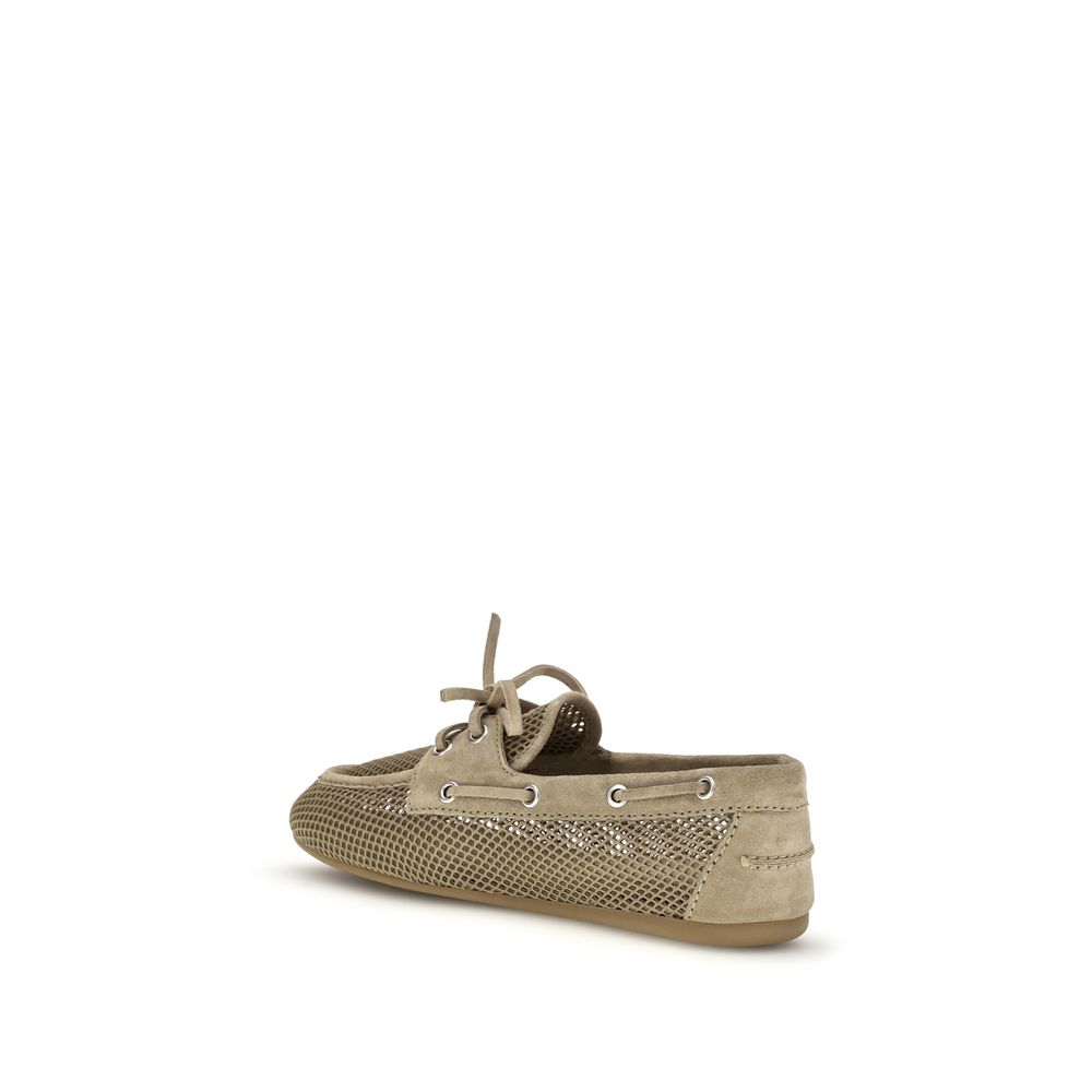 Mocassini slip-on Bos Taurus in pelle di vitello beige Miu Miu