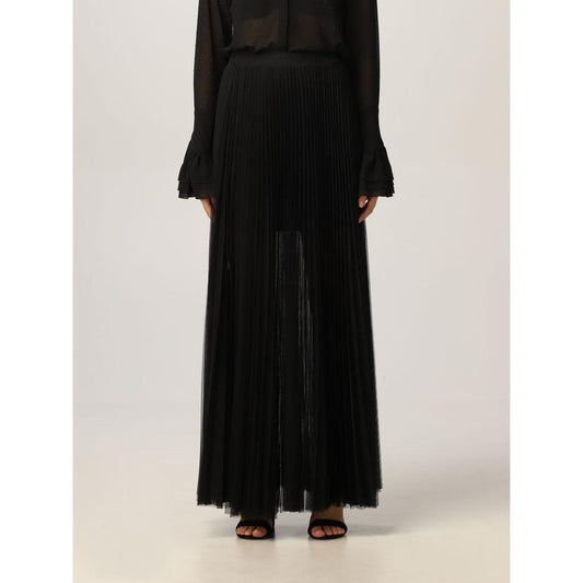 Patrizia Pepe Black Polyester Long Skirt