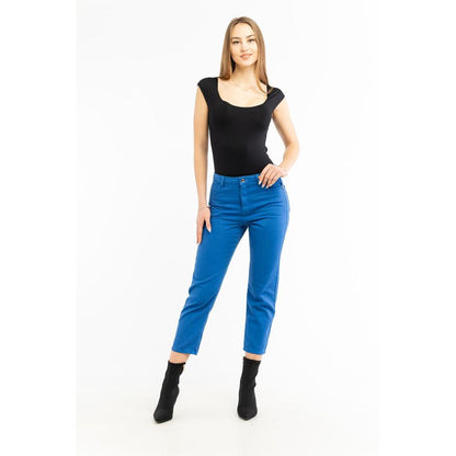 Patrizia Pepe Blue Cotton Casual Pants