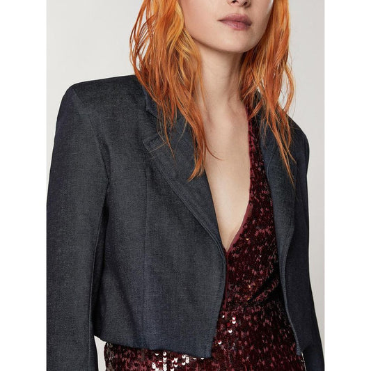 Patrizia Pepe Navy Blue Cotton Blazer