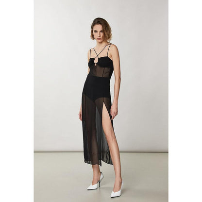 Patrizia Pepe Black Viscose Cocktail Dress