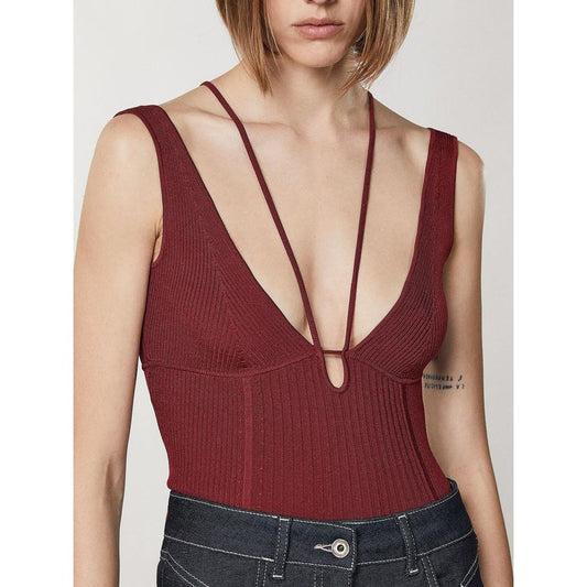 Patrizia Pepe Red Viscose Shirt