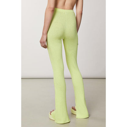 Patrizia Pepe Yellow Viscose Casual Pants