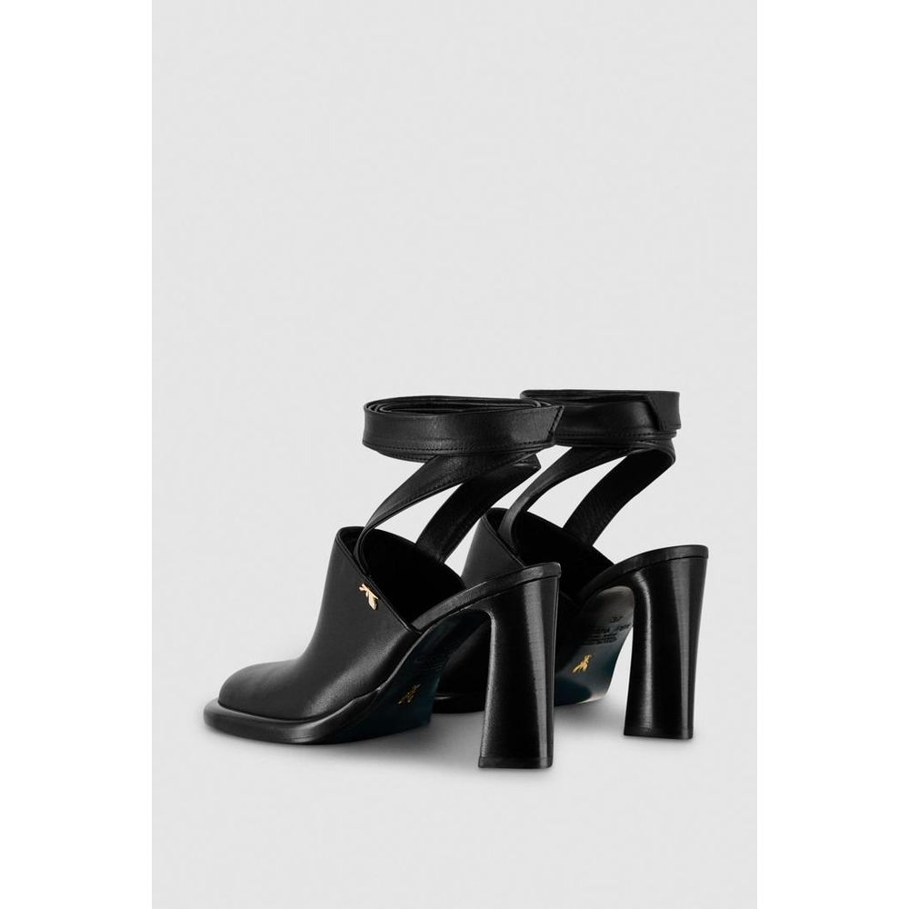 Patrizia Pepe Black Calfskin Stiletto Heel Sandals