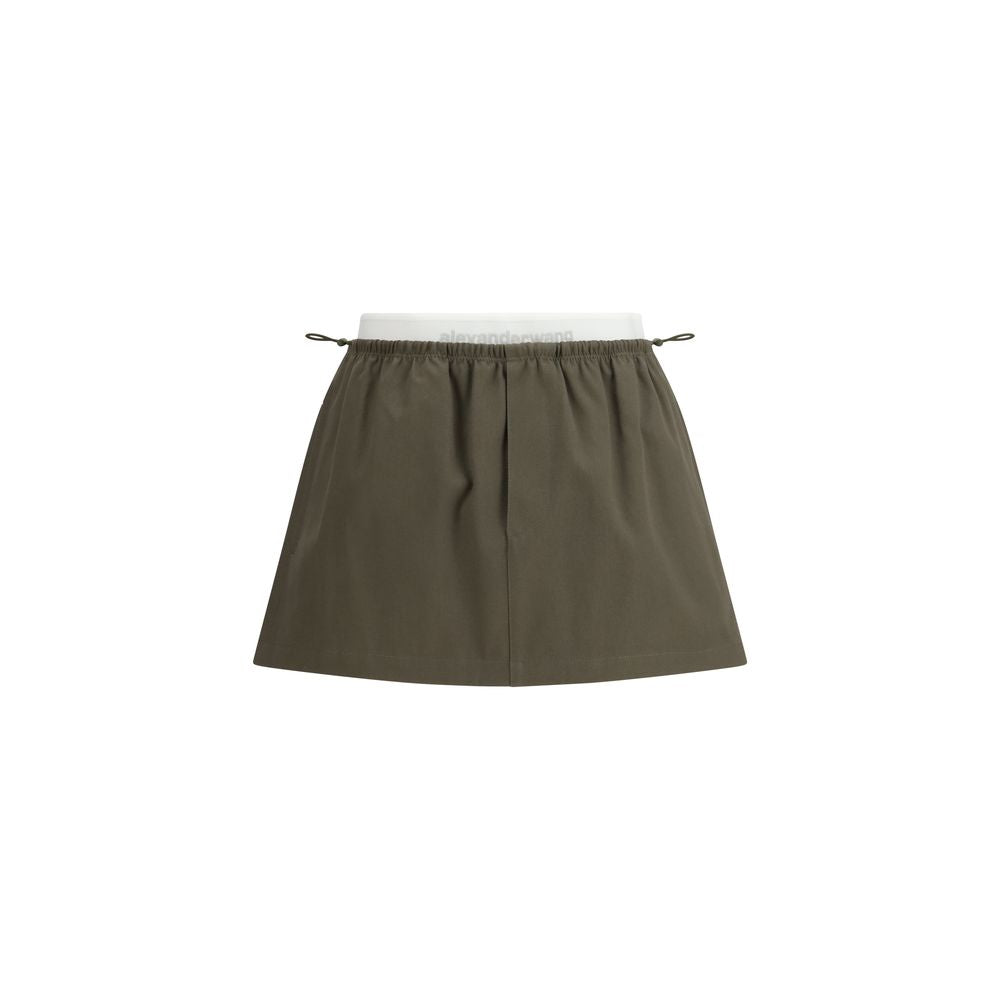 Minigonna bicolore in cotone Alexander Wang
