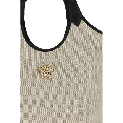 Versace Beige Cotton Shoulder Bag