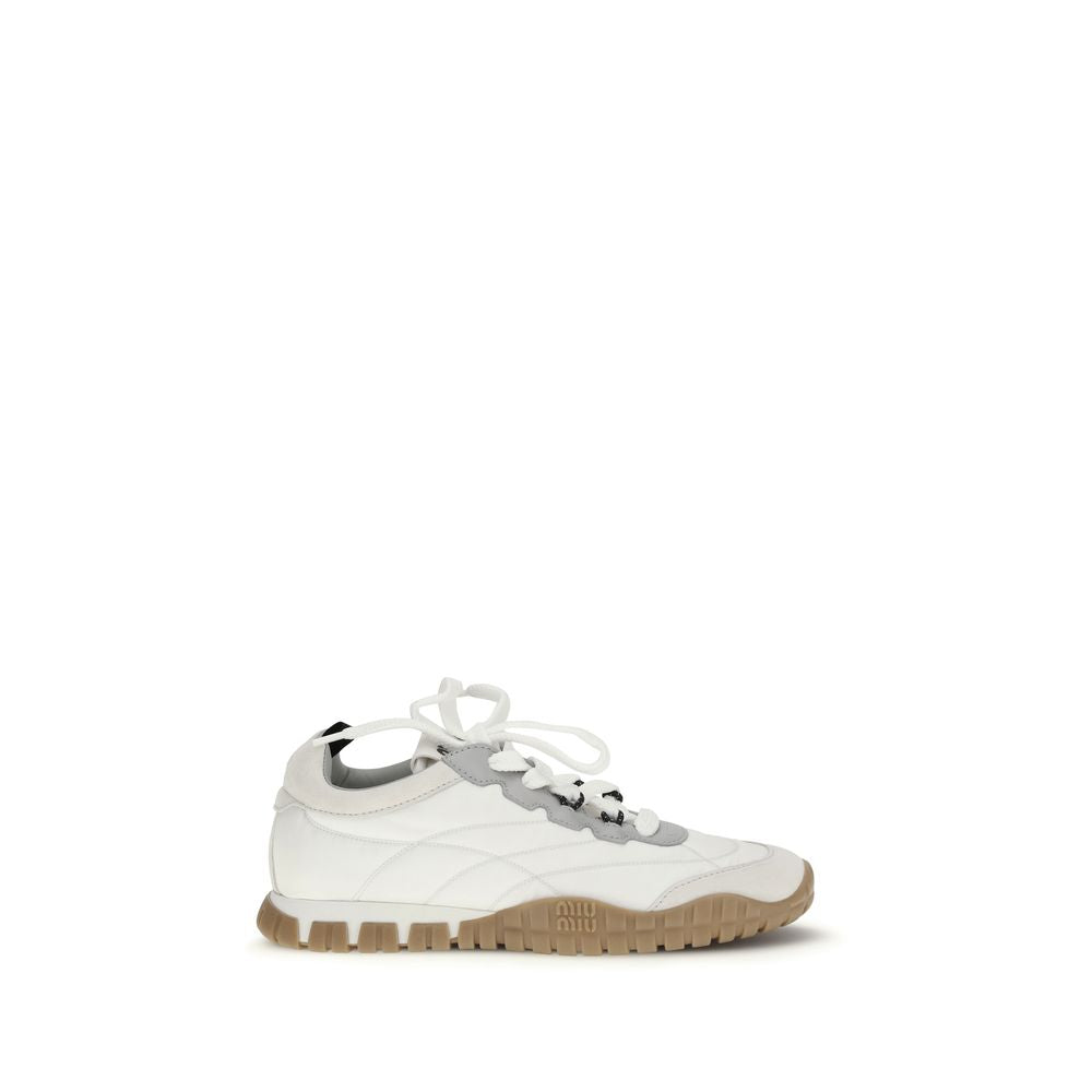 Sneakers sportive Miu Miu in poliammide bianco