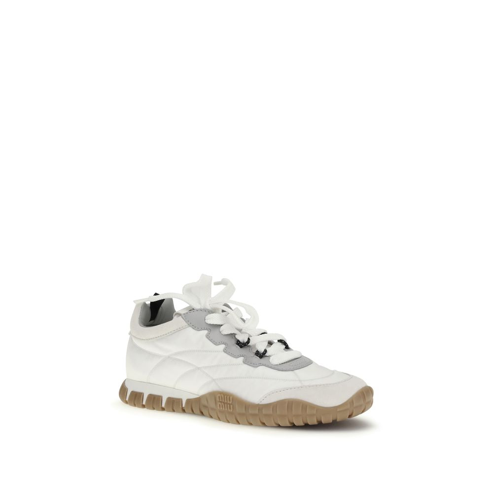 Sneakers sportive Miu Miu in poliammide bianco