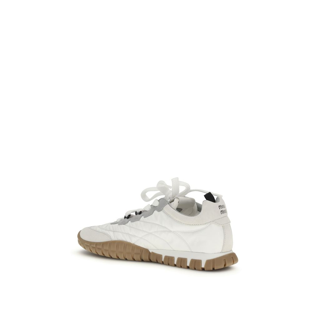 Sneakers sportive Miu Miu in poliammide bianco