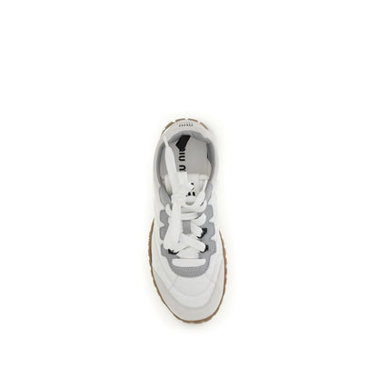 Sneakers sportive Miu Miu in poliammide bianco