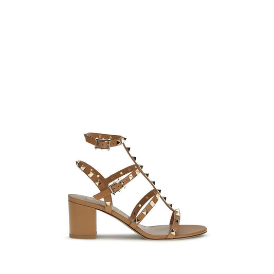 Sandali Valentino Garavani Bos Taurus in pelle di vitello beige con cinturino