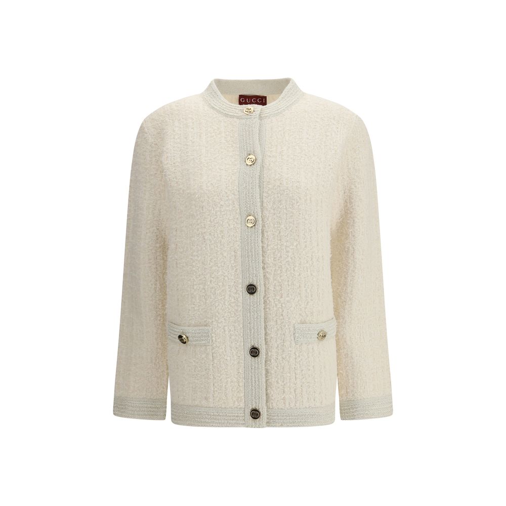 Cardigan in lana beige Gucci
