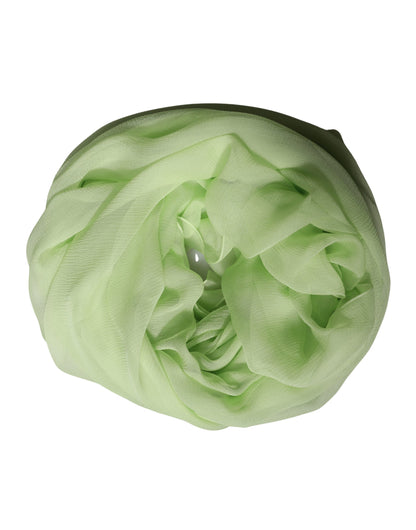 Sciarpa Dolce &amp; Gabbana in seta verde chiaro, 200 cm x 134 cm