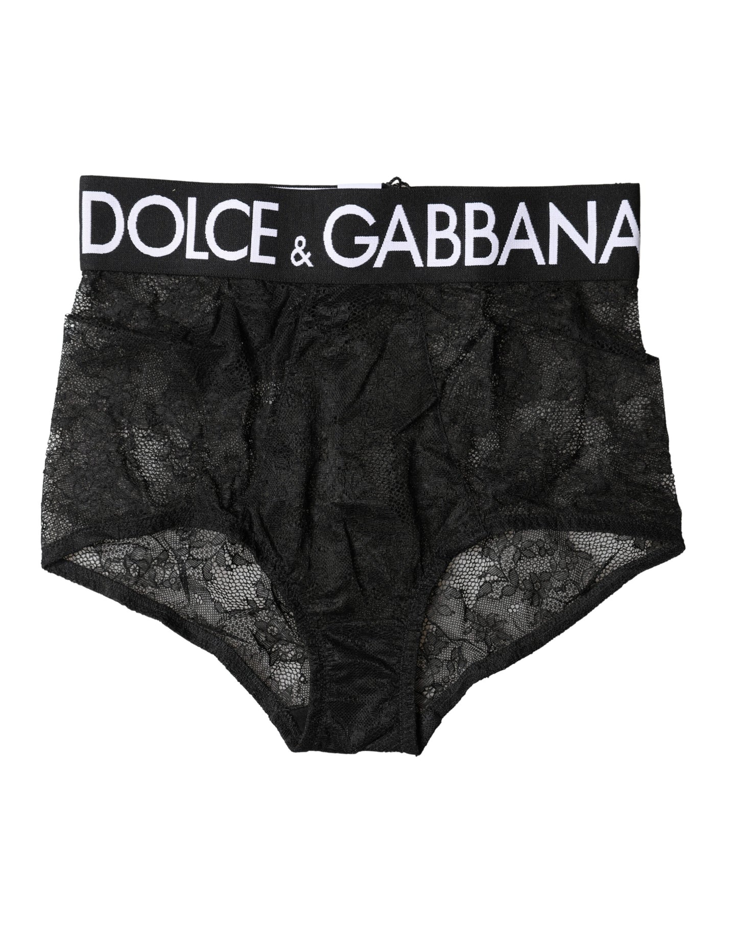 Dolce &amp; Gabbana Slip intimo a vita alta con logo nero
