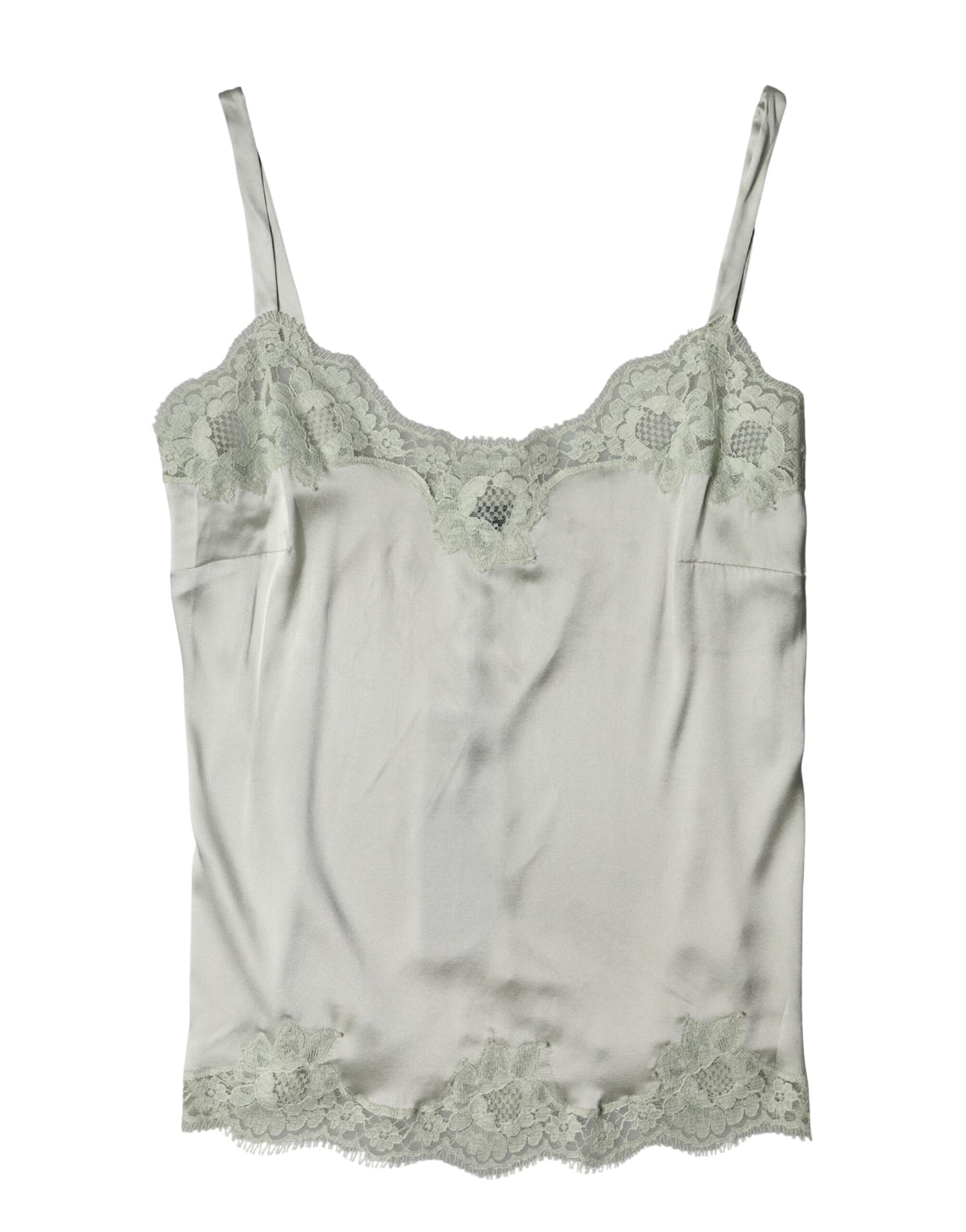 Dolce &amp; Gabbana Top intimo in pizzo floreale verde chiaro