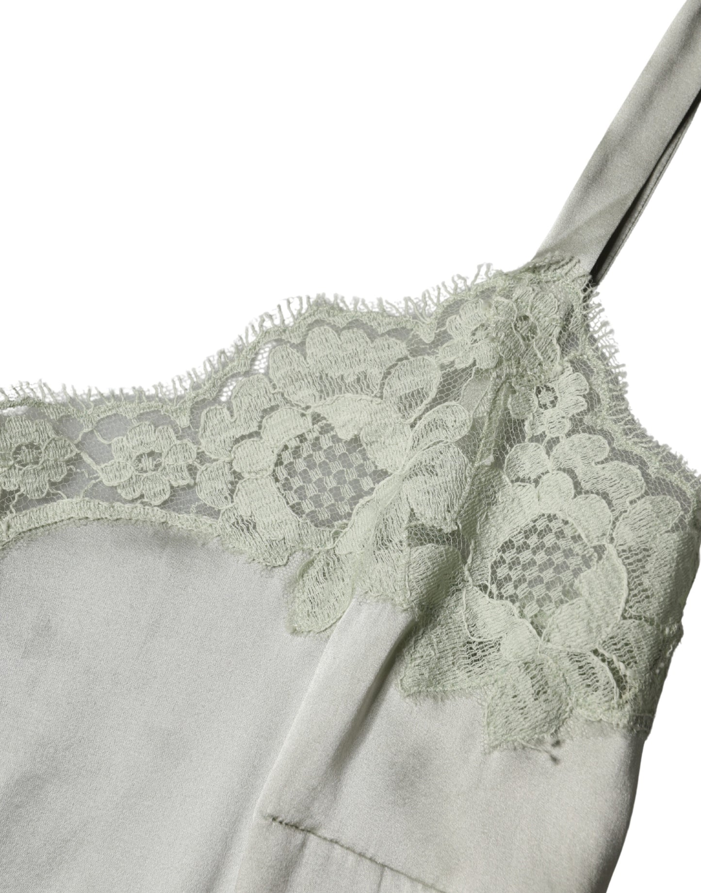 Dolce &amp; Gabbana Top intimo in pizzo floreale verde chiaro