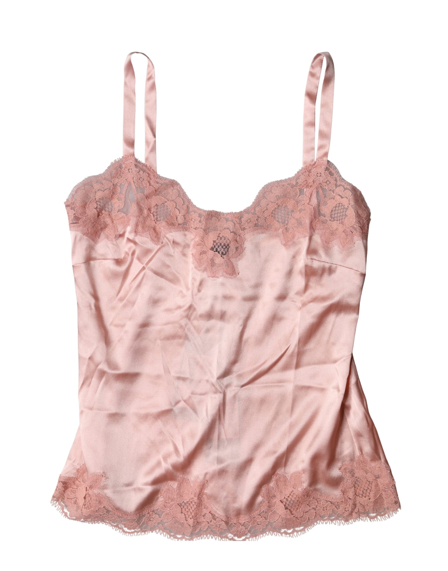 Dolce &amp; Gabbana Top intimo in pizzo floreale rosa chiaro