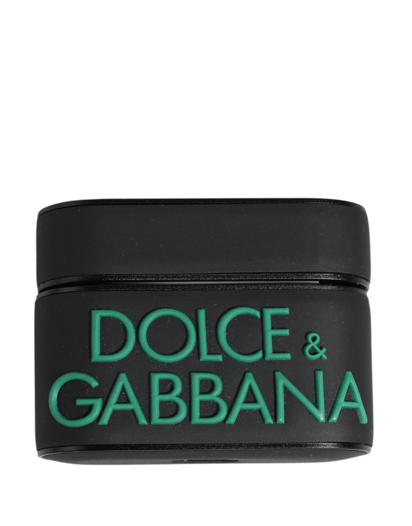 Custodia a libro per Airpods Dolce &amp; Gabbana in PVC nero con logo in rilievo da donna