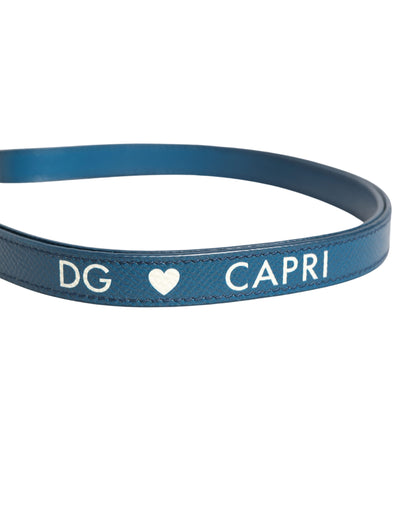 Custodia per Airpods con cinturino a flip in pelle di vitello bianca con logo Dolce &amp; Gabbana