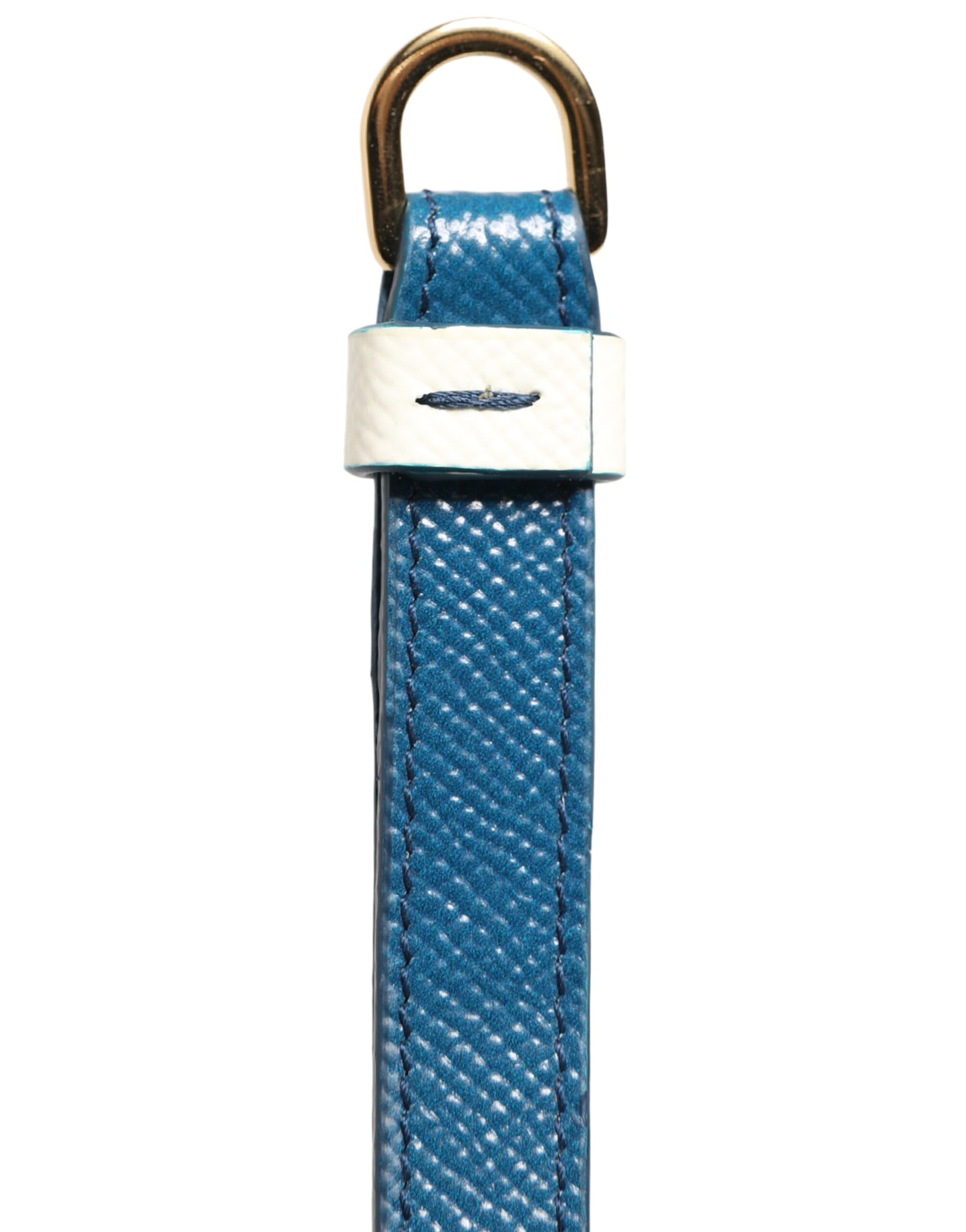 Custodia per Airpods con cinturino a flip in pelle di vitello bianca con logo Dolce &amp; Gabbana