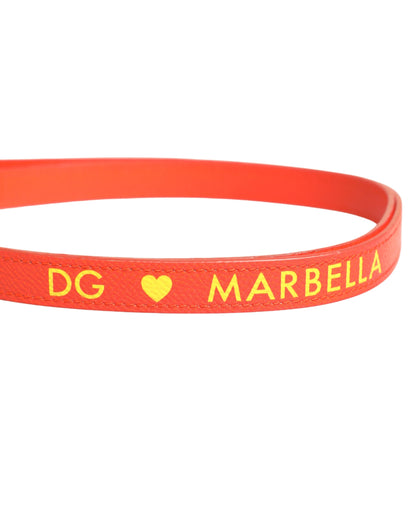 Custodia per Airpods con cinturino a scatto in pelle di vitello gialla Dolce &amp; Gabbana