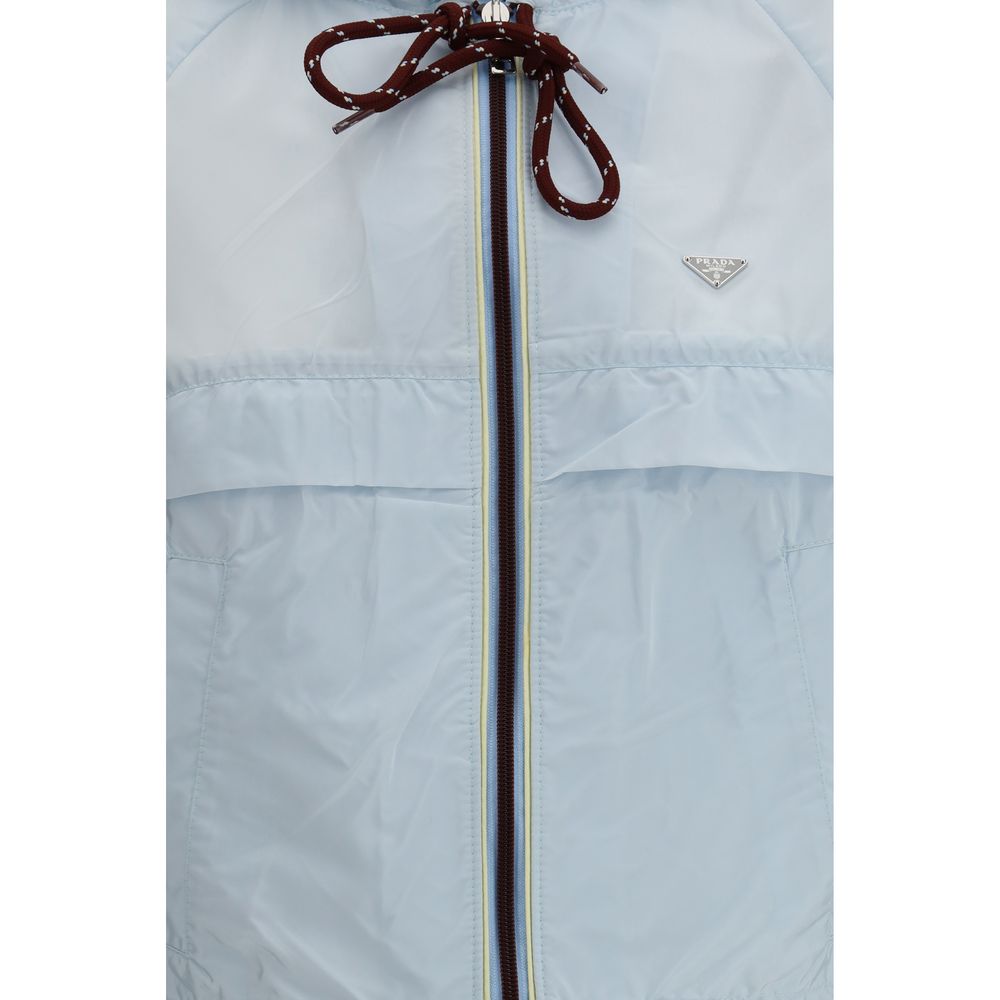 Giacca in poliammide riciclata blu Prada