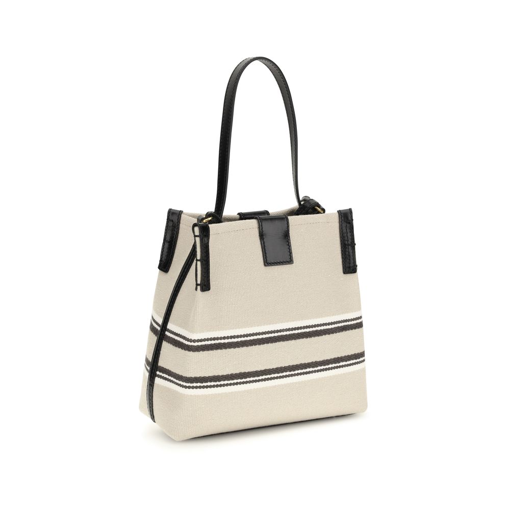Borsa a tracolla in cotone beige Balmain