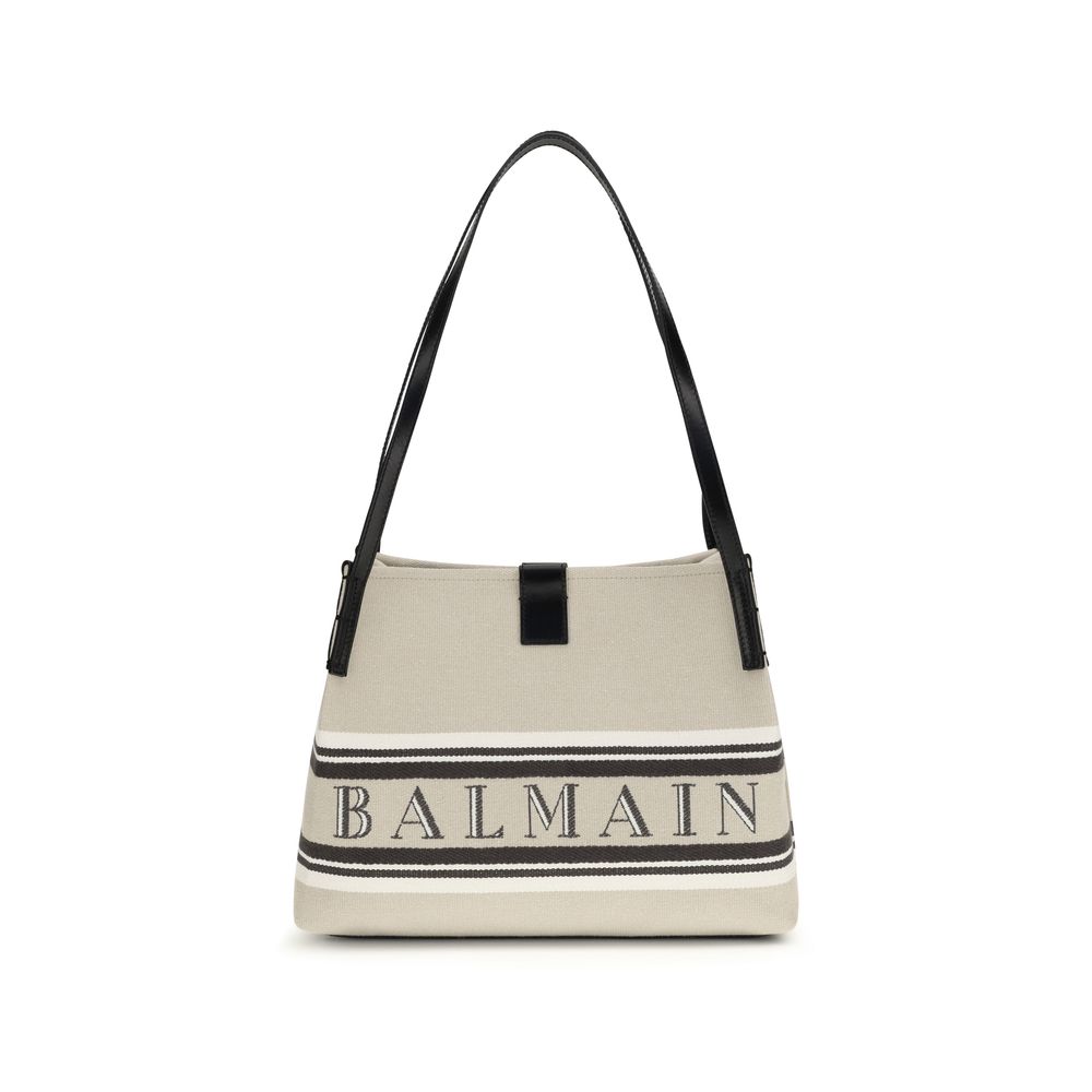 Borsa a tracolla in cotone beige Balmain