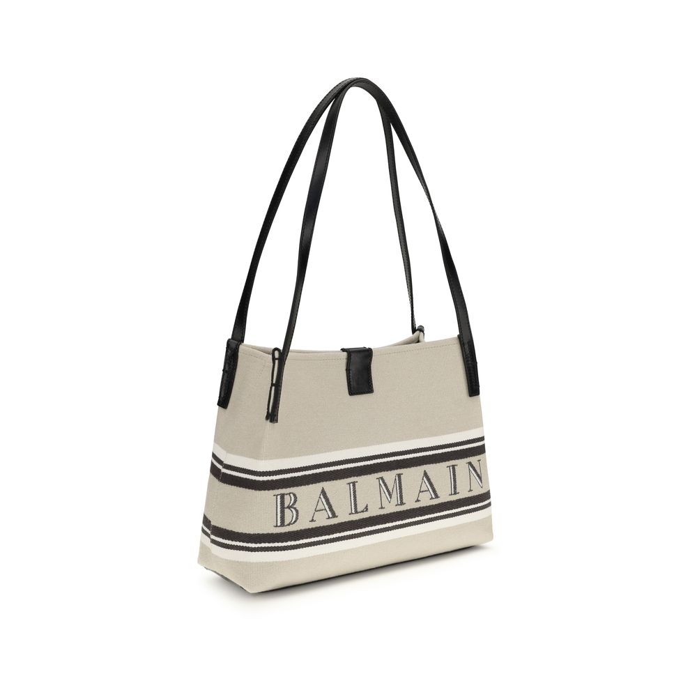 Borsa a tracolla in cotone beige Balmain