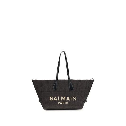 Borsa a tracolla in rafia nera Balmain