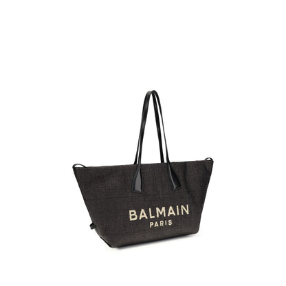 Borsa a tracolla in rafia nera Balmain