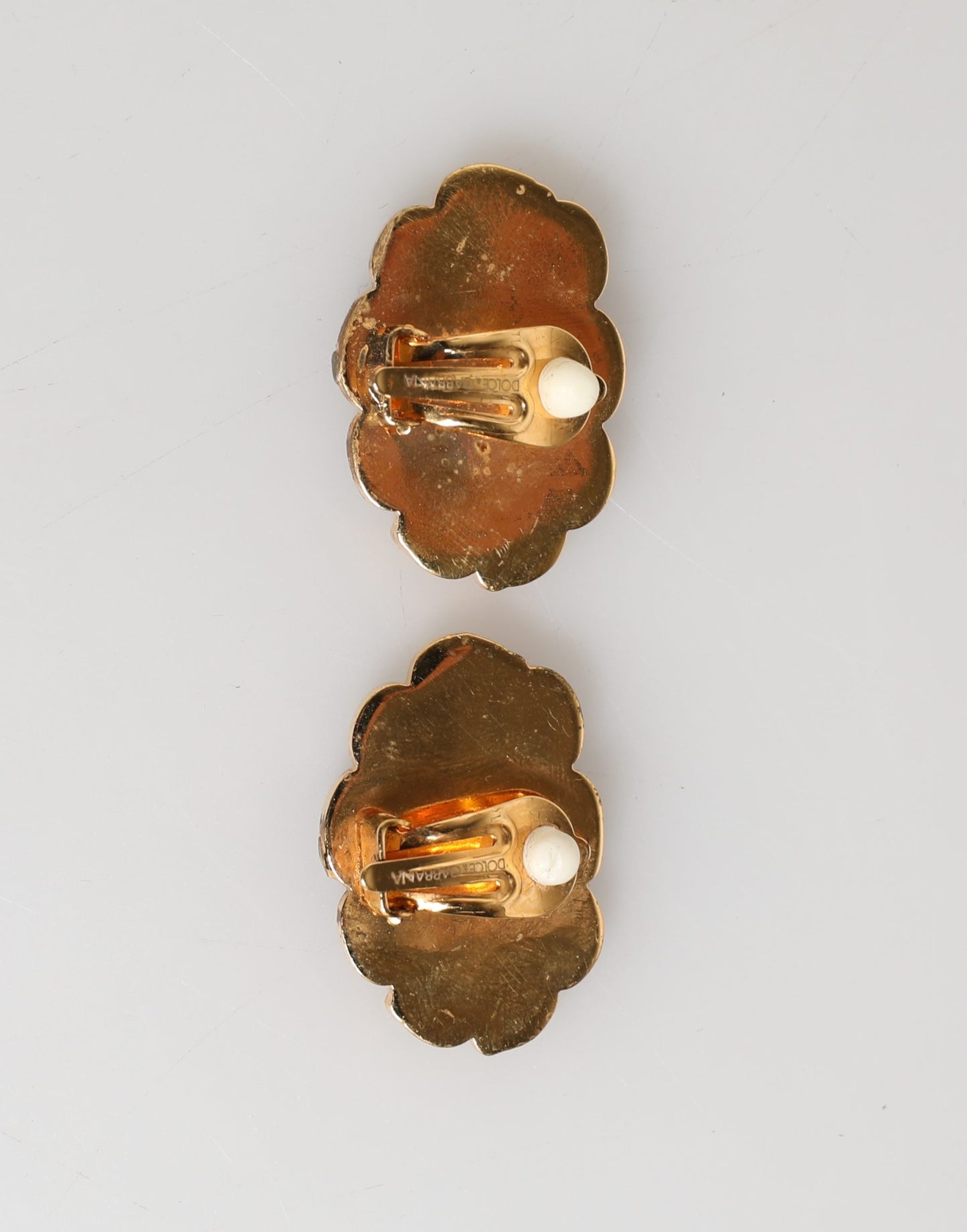 Dolce &amp; Gabbana Gold Brass BOOM Cartoon Crystal Clip-On da donna