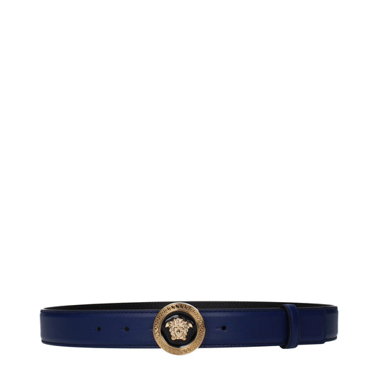 Versace Blue Leather Regular Belt