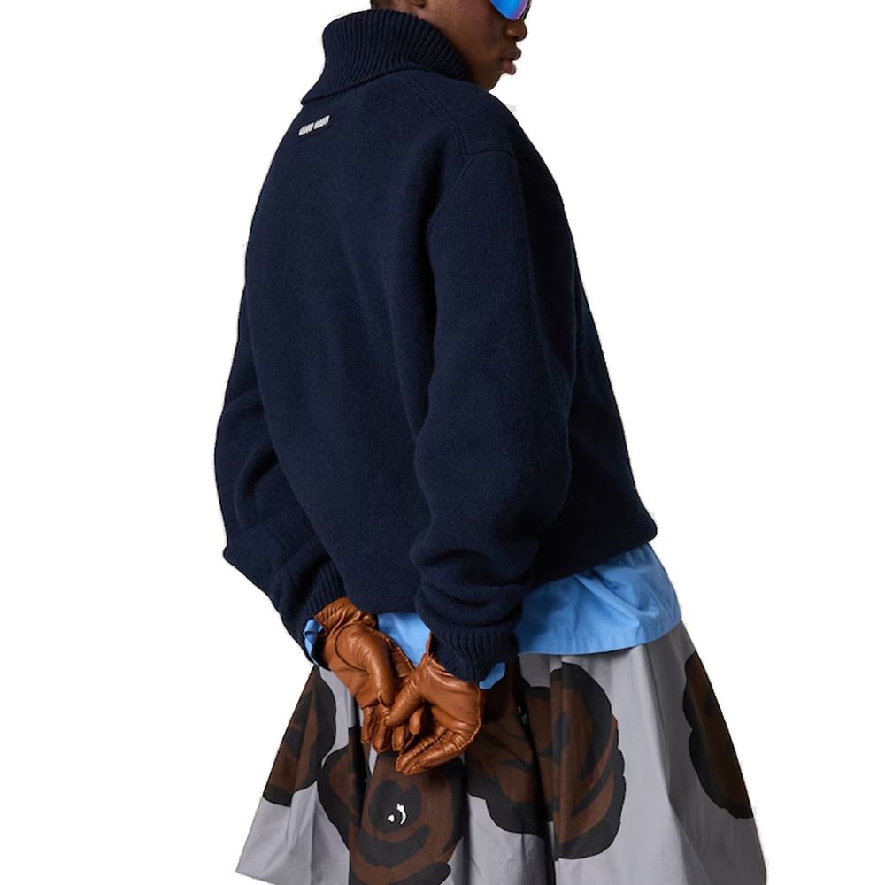 Dolcevita in cashmere blu Miu Miu