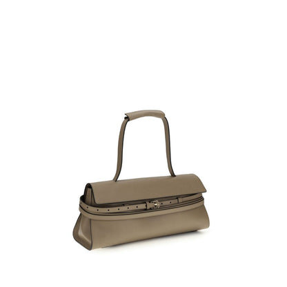 Borsa a mano Moschino Bos Taurus in pelle di vitello beige