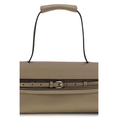 Borsa a mano Moschino Bos Taurus in pelle di vitello beige