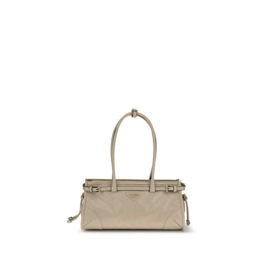 Borsa a tracolla Prada Bos Taurus in pelle di vitello beige