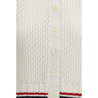Thom Browne White Cotton Cardigan