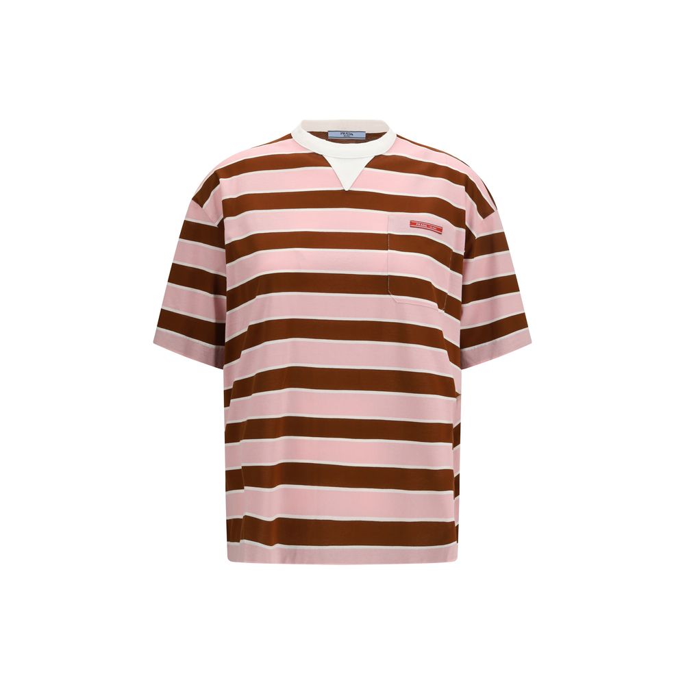 T-shirt in cotone multicolore Prada