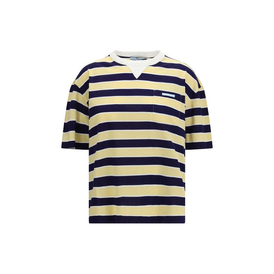 T-shirt in cotone bicolore Prada