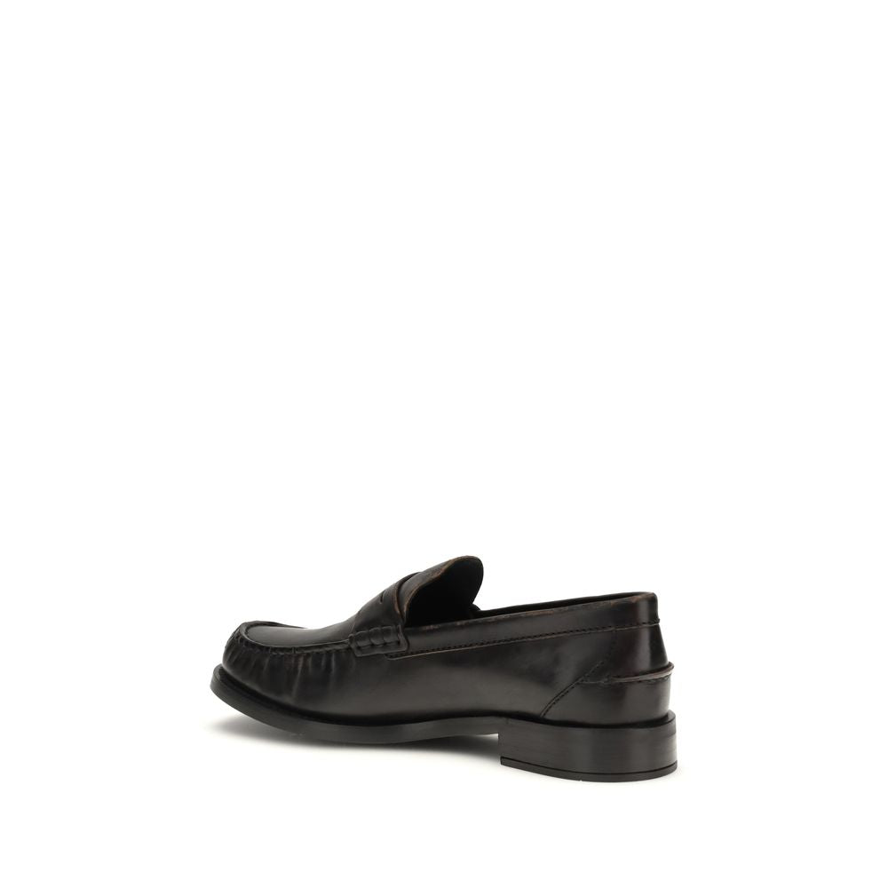 Mocassini slip-on Prada Bos Taurus in pelle di vitello nera