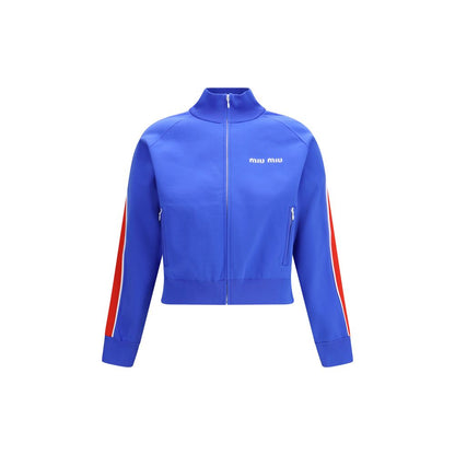 Felpa in poliammide blu Miu Miu