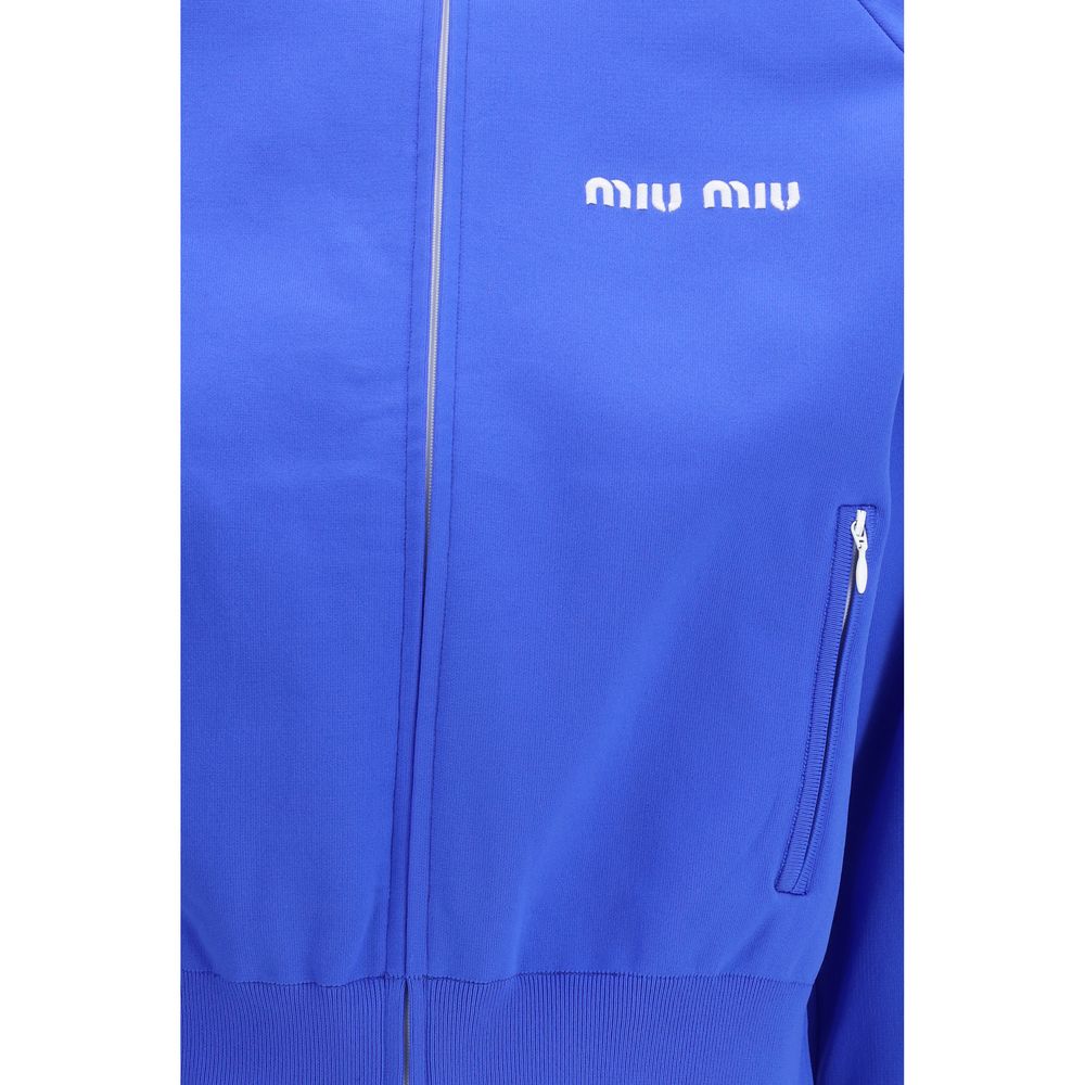 Felpa in poliammide blu Miu Miu