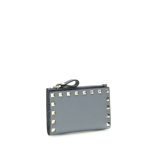 Portafoglio Valentino Garavani in pelle di vitello blu Bos Taurus