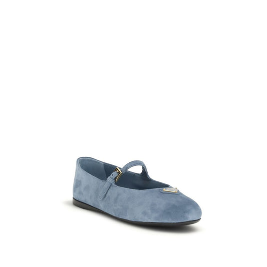 Ballerine Prada in pelle di capra blu