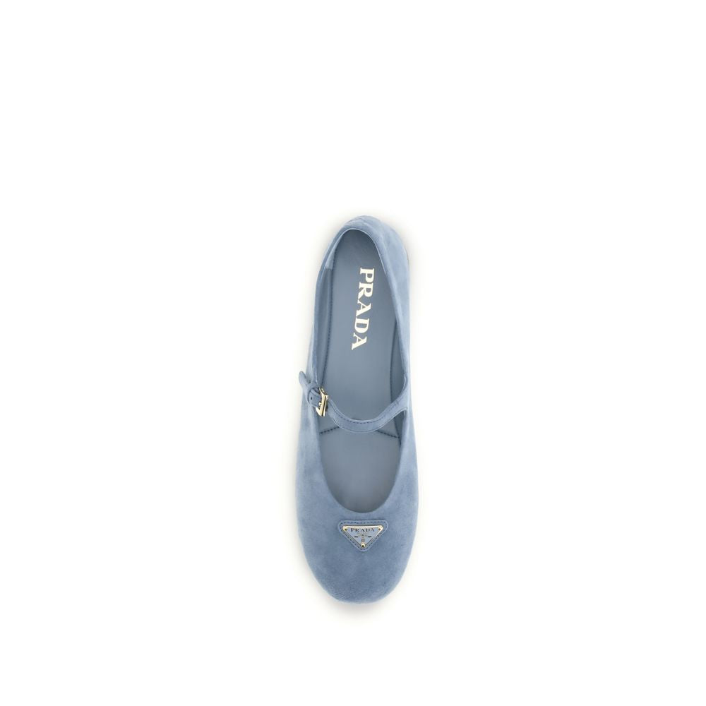 Ballerine Prada in pelle di capra blu