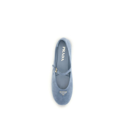 Ballerine Prada in pelle di capra blu