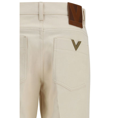 Valentino Garavani Beige Cotton Flared Jeans