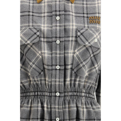 Miu Miu Gray Cotton Casual Dress