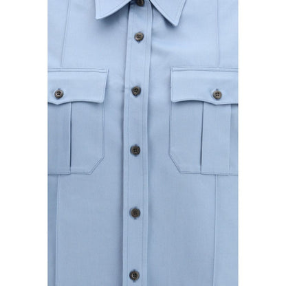 Prada Blue Cotton Shortsleeve Shirt